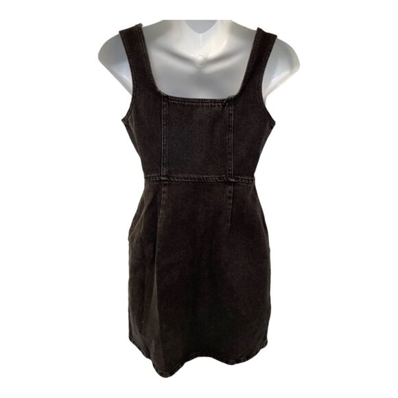 Urban Outfitters Black Corduroy Jumper Size 0 Mini Dress Sleeveless Button - Picture 4 of 8